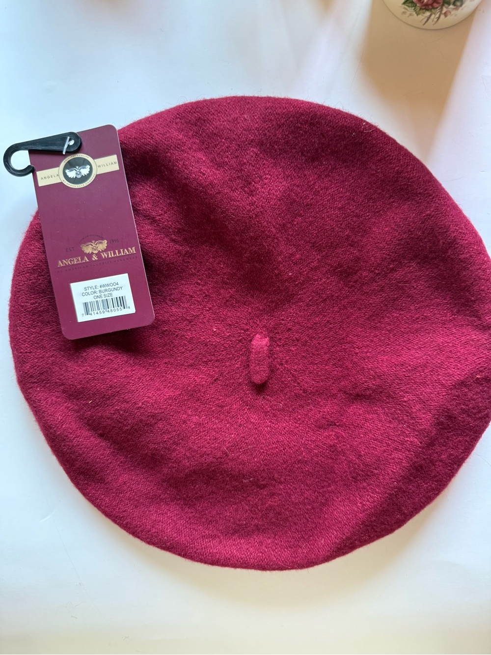 Epoch Hats 100% Wool Beret Hat Burgundy Raspberry French Parisian Boho NWT